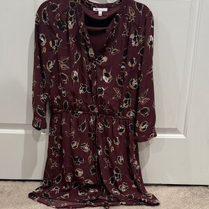 DR2 Burgundy Floral Long Sleeve Dress